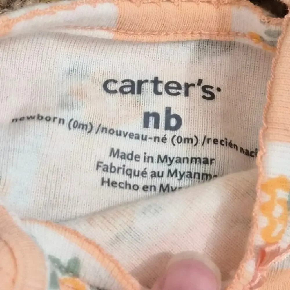 Carter's Newborn Lot of 3 Tank Top Girl Bodysuit Onesie 100% Cotton